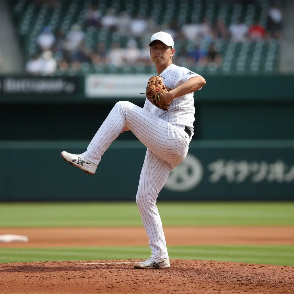 Honkbal pitcher in werphouding op de mound tijdens MLB wedstrijd