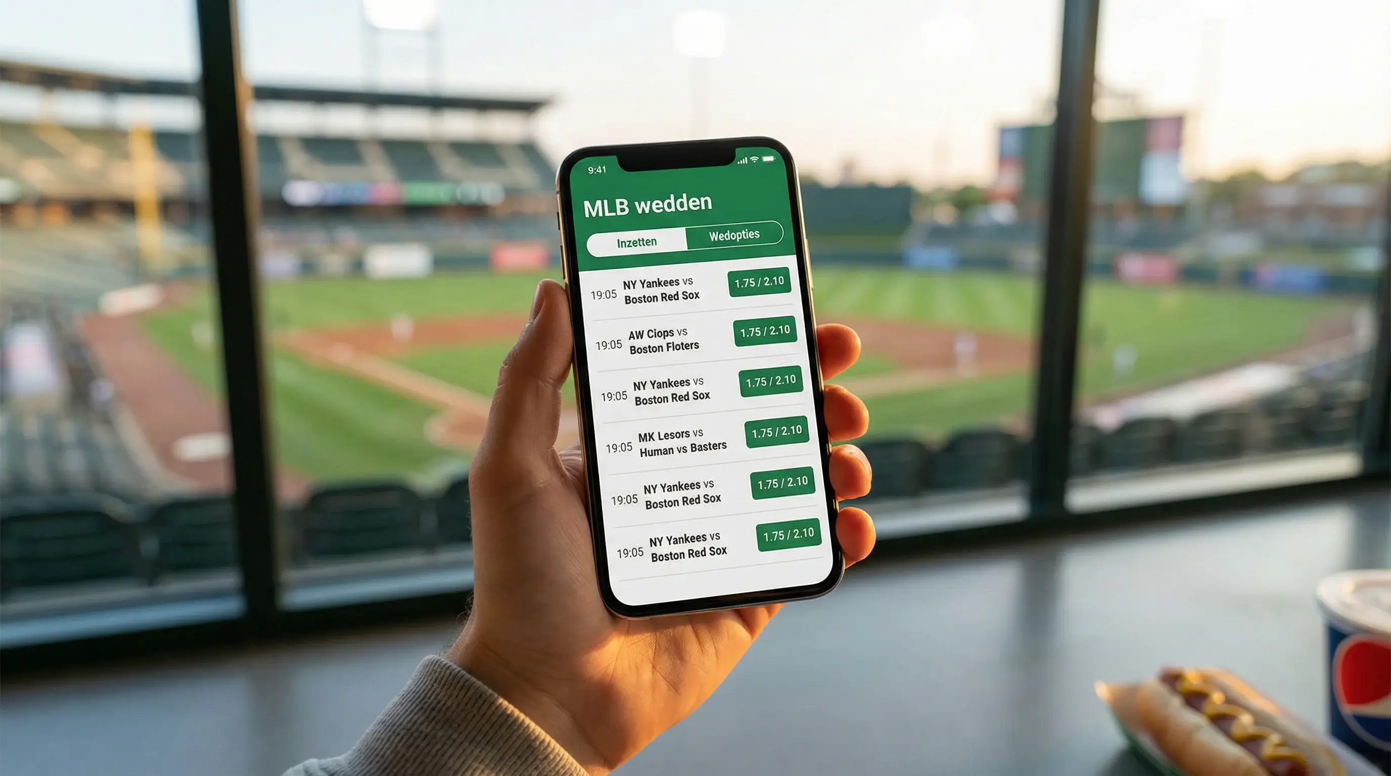 Honkbal wedden app mobiel MLB betting smartphone